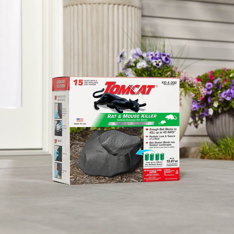 Tomcat® Rat & Mouse Killer Refillable Rockscape Bait Station