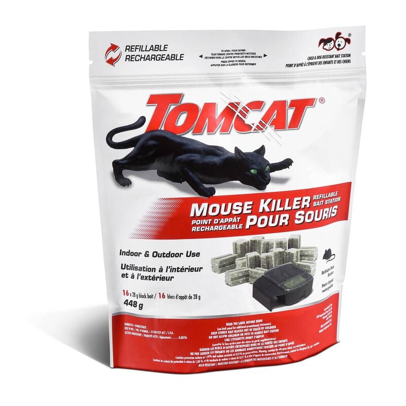 Tomcat® Mouse Killer Refillable Bait Station & Blocks - Tier 1 (Child and Dog Resistant) image number null