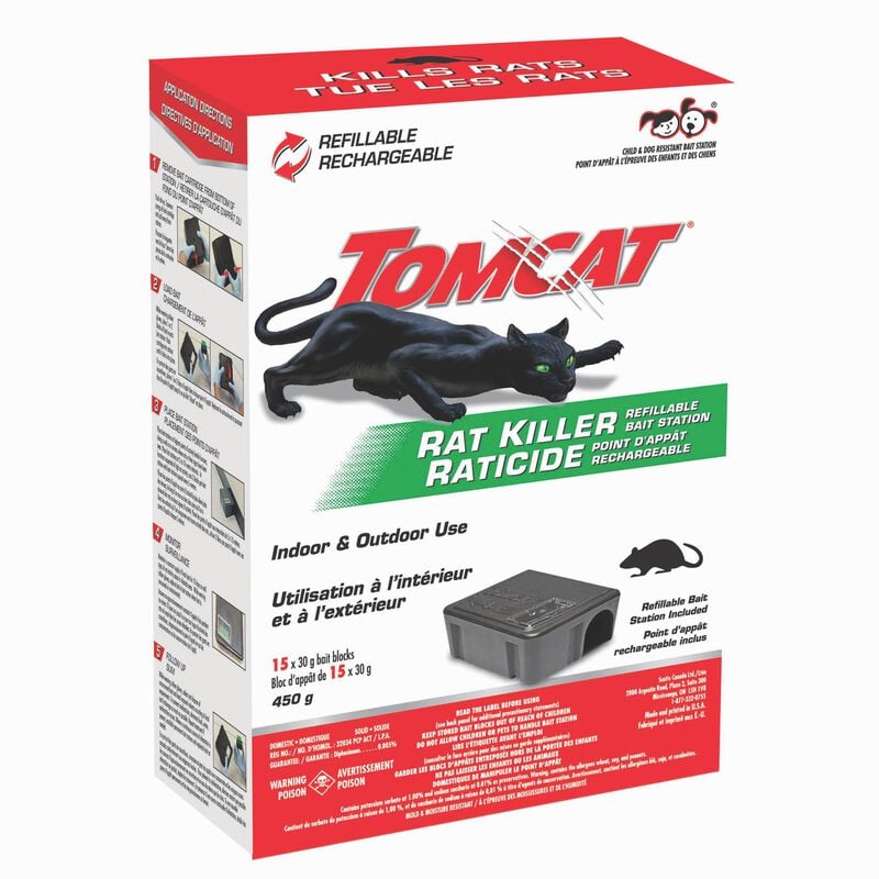 Stand à appâts et blocs rechargeables Tomcat® Rat Killer - Tier 1 (Résistant aux enfants et aux chiens) image number null