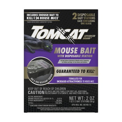 Tomcat Advanced Brand Mouse Bait with Disposable Station