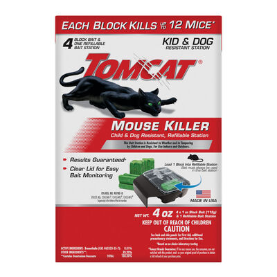 Tomcat® Mouse Killer Child & Dog Resistant, Refillable Stations