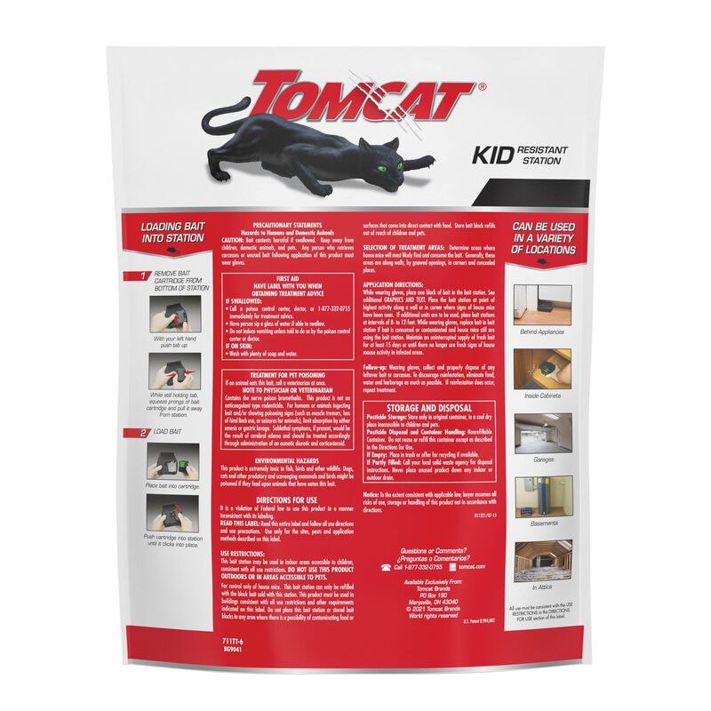 TOMCAT Child Resistant, Disposable Station Mouse Killer in the