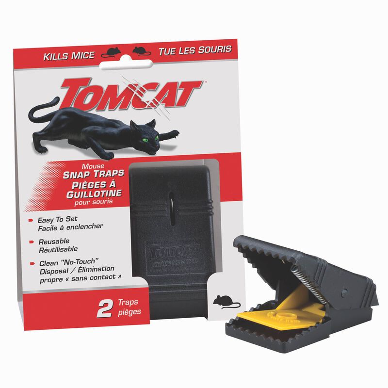 Tomcat Mouse Snap Trap, Effectively Kills Mice for Clean, No-Touch  Disposal, 2 Traps 