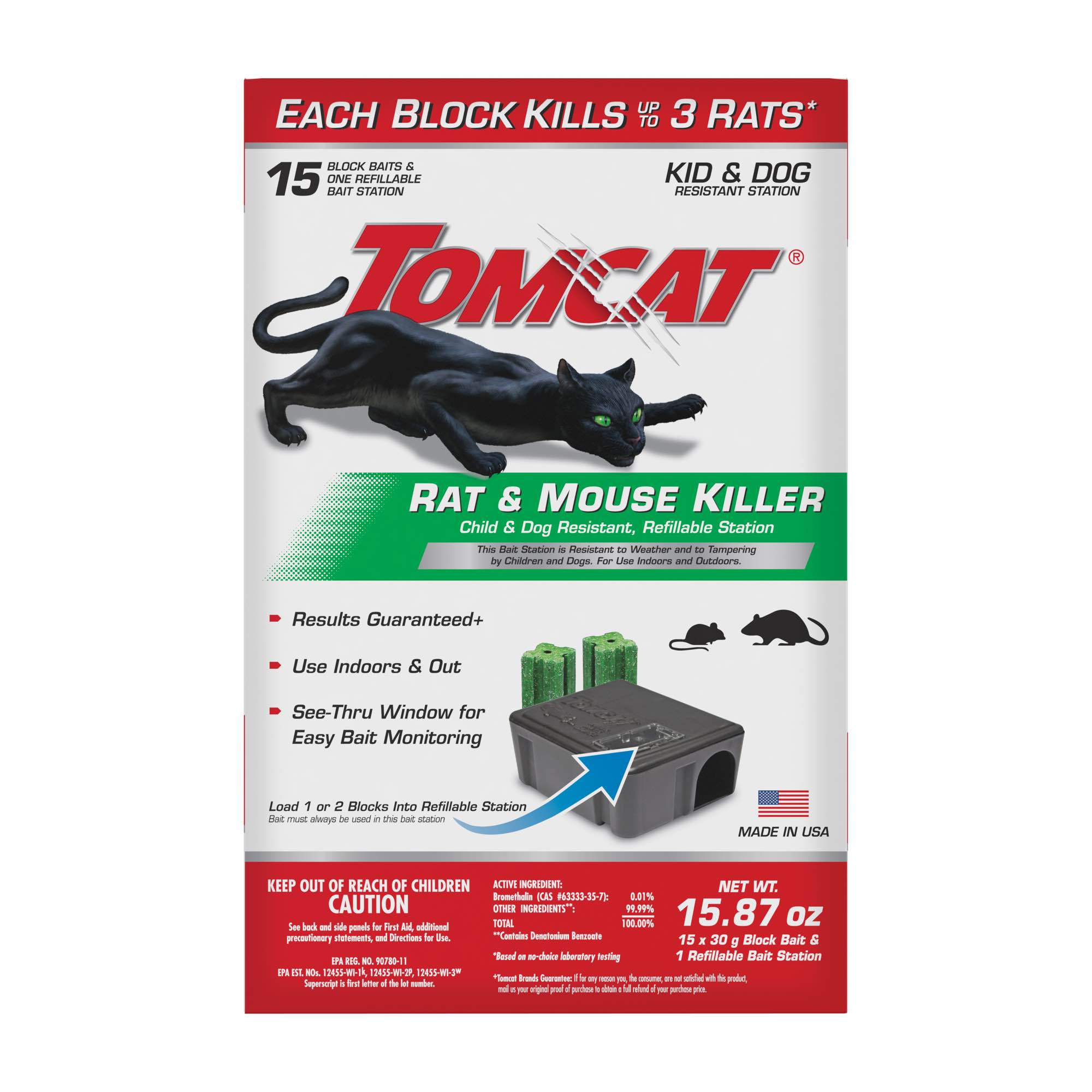Tomcat® Rat and Mouse Killer Child and Dog Resistant, Refillable Station